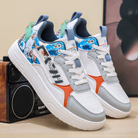Men’s Fashion Chunky Sneakers – Casual Street Style Shoes with Graphic Panels & Cushioned Sole