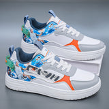 Men’s Fashion Chunky Sneakers – Casual Street Style Shoes with Graphic Panels & Cushioned Sole