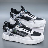 Men’s Fashion Chunky Sneakers – Casual Street Style Shoes with Graphic Panels & Cushioned Sole