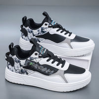 Men’s Fashion Chunky Sneakers – Casual Street Style Shoes with Graphic Panels & Cushioned Sole