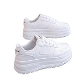 Classic White Platform Sneakers – Comfortable Thick Sole Casual Shoes  Simple. Clean. Comf Your go-to sneakers for every day.ortable.