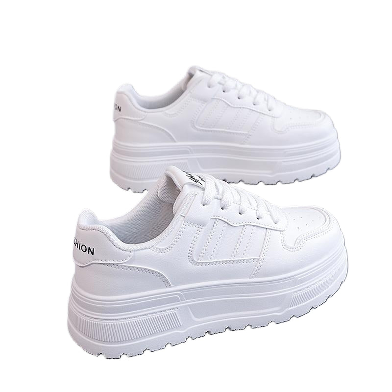 Classic White Platform Sneakers – Comfortable Thick Sole Casual Shoes  Simple. Clean. Comf Your go-to sneakers for every day.ortable.
