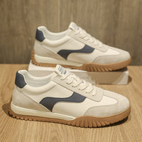 Men’s Casual Leather Sneakers – Retro Low-Top Comfort Shoes for Daily Wear