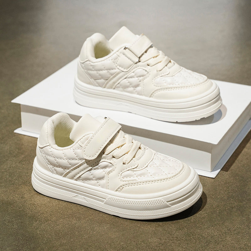 Kids Quilted Sneakers with Velcro Strap – Lightweight Comfortable Shoes for Boys & Girls