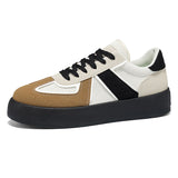 Retro Platform Low-Top Sneakers | Casual Suede & Mesh Everyday Shoes