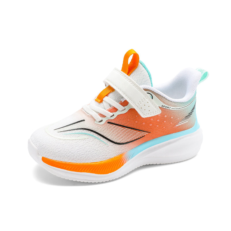 Youth Lightweight Running Shoes – Breathable Cushioned Sneakers with Adjustable Velcro Strap