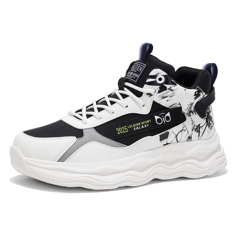 Men’s Chunky Sneakers – Fashion High-Top Casual Shoes with Thick Sole for Daily Wear