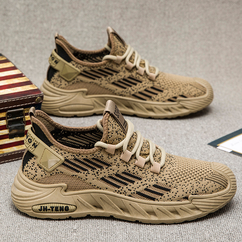 Men’s Breathable Knit Running Sneakers – Lightweight Cushioned Casual Sport Shoes