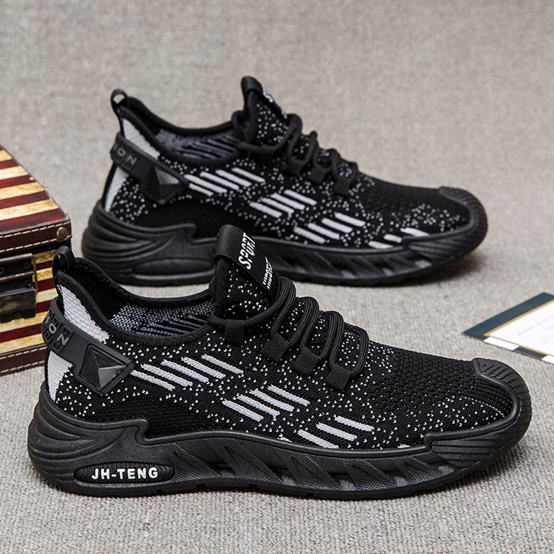 Men’s Breathable Knit Running Sneakers – Lightweight Cushioned Casual Sport Shoes