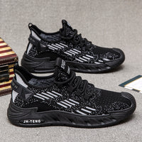 Men’s Breathable Knit Running Sneakers – Lightweight Cushioned Casual Sport Shoes