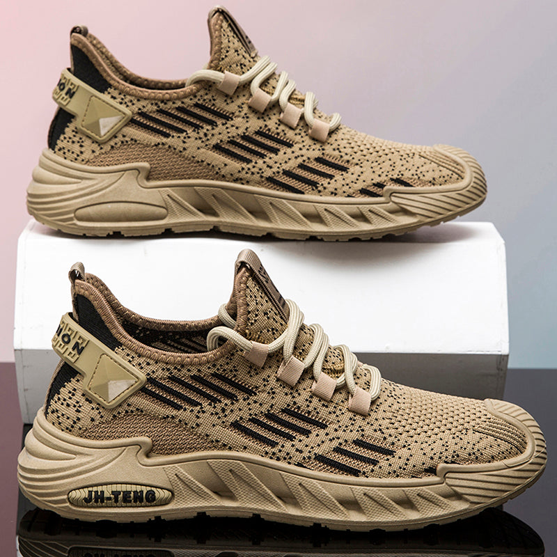 Men’s Breathable Knit Running Sneakers – Lightweight Cushioned Casual Sport Shoes