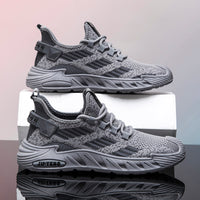Men’s Breathable Knit Running Sneakers – Lightweight Cushioned Casual Sport Shoes