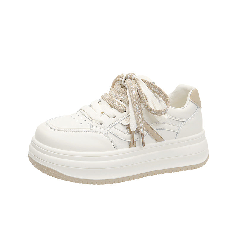 Women’s Platform Sneakers – Fashion Thick Sole Casual Shoes  Cute ribbons. Clean design.   A little sweet, a little bold.
