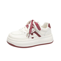 Women’s Platform Sneakers – Fashion Thick Sole Casual Shoes  Cute ribbons. Clean design.   A little sweet, a little bold.