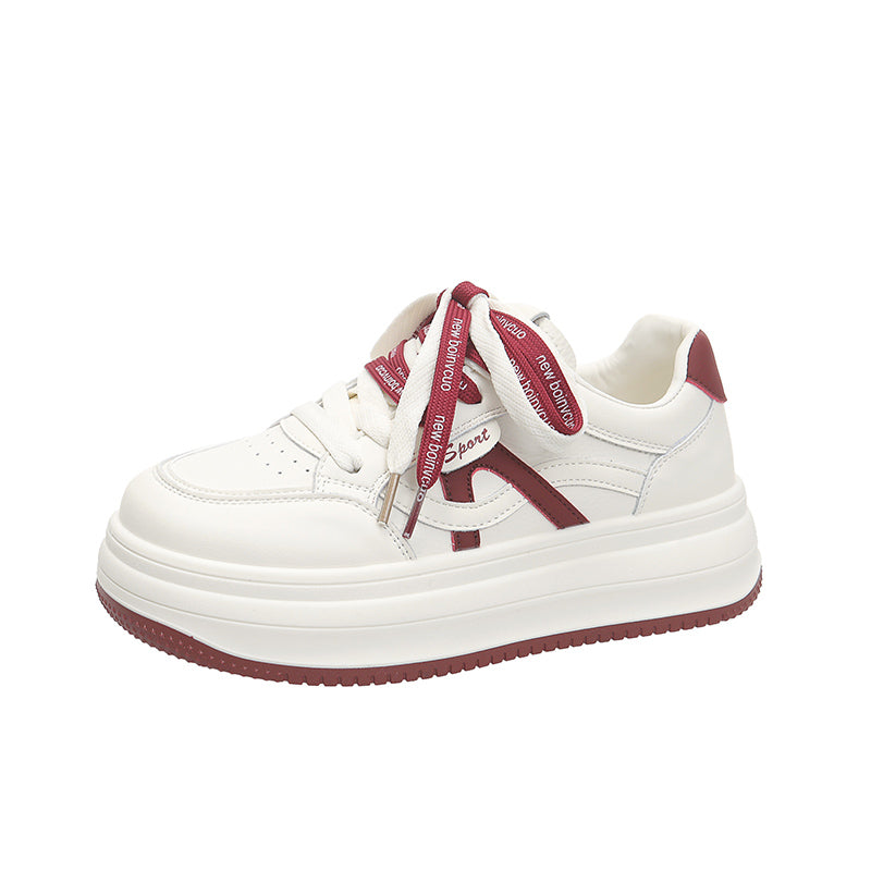 Women’s Platform Sneakers – Fashion Thick Sole Casual Shoes  Cute ribbons. Clean design.   A little sweet, a little bold.