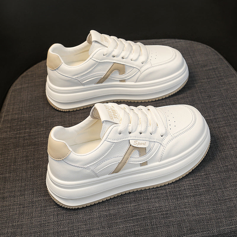 Women’s Platform Sneakers – Fashion Thick Sole Casual Shoes  Cute ribbons. Clean design.   A little sweet, a little bold.