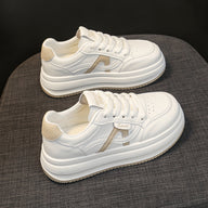 Women’s Platform Sneakers – Fashion Thick Sole Casual Shoes  Cute ribbons. Clean design.   A little sweet, a little bold.