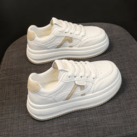 Women’s Platform Sneakers – Fashion Thick Sole Casual Shoes  Cute ribbons. Clean design.   A little sweet, a little bold.