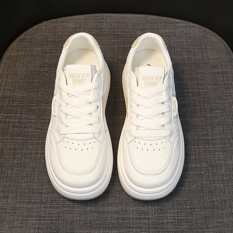 Women’s Platform Sneakers – Fashion Thick Sole Casual Shoes  Cute ribbons. Clean design.   A little sweet, a little bold.