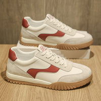 Men’s Casual Leather Sneakers – Retro Low-Top Comfort Shoes for Daily Wear