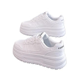 Classic White Platform Sneakers – Comfortable Thick Sole Casual Shoes  Simple. Clean. Comf Your go-to sneakers for every day.ortable.