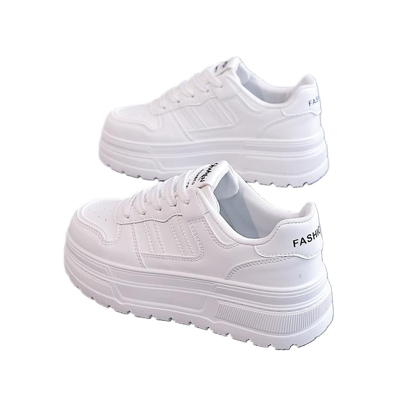 Classic White Platform Sneakers – Comfortable Thick Sole Casual Shoes  Simple. Clean. Comf Your go-to sneakers for every day.ortable.