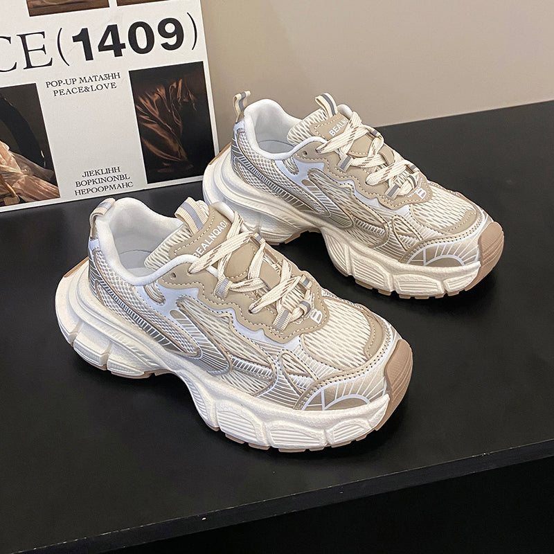 Youth Chunky Sneakers with Breathable Mesh – Trendy Cushioned Casual Shoes for Daily Wear