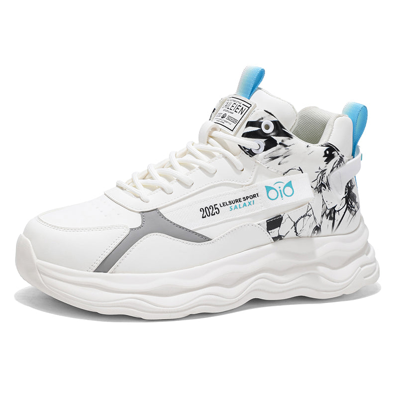 Men’s Chunky Sneakers – Fashion High-Top Casual Shoes with Thick Sole for Daily Wear