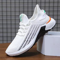 Men’s Lightweight Knit Running Sneakers – Breathable Cushioned Athletic Shoes for Daily Training