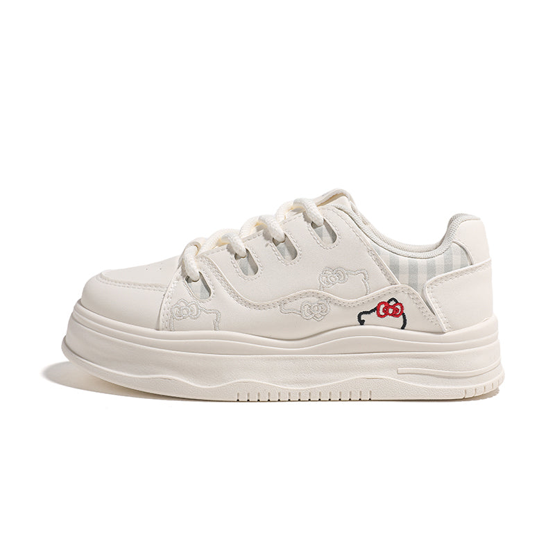 Kids' Embroidered Cloud Platform Sneakers Cute Low-Top Casual Shoes for Everyday Play