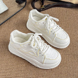 Classic White Platform Sneakers for Men & Women – Lightweight Casual Everyday Shoes