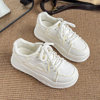 Classic White Platform Sneakers for Men & Women – Lightweight Casual Everyday Shoes