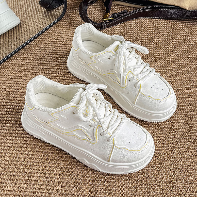 Classic White Platform Sneakers for Men & Women – Lightweight Casual Everyday Shoes