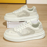 Classic Platform Sneakers – Premium Faux Leather & Textured Fabric Casual Shoes