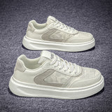 Classic Platform Sneakers – Premium Faux Leather & Textured Fabric Casual Shoes