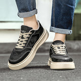 Classic Platform Sneakers – Premium Faux Leather & Textured Fabric Casual Shoes