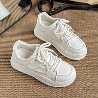 Classic White Platform Sneakers for Men & Women – Lightweight Casual Everyday Shoes
