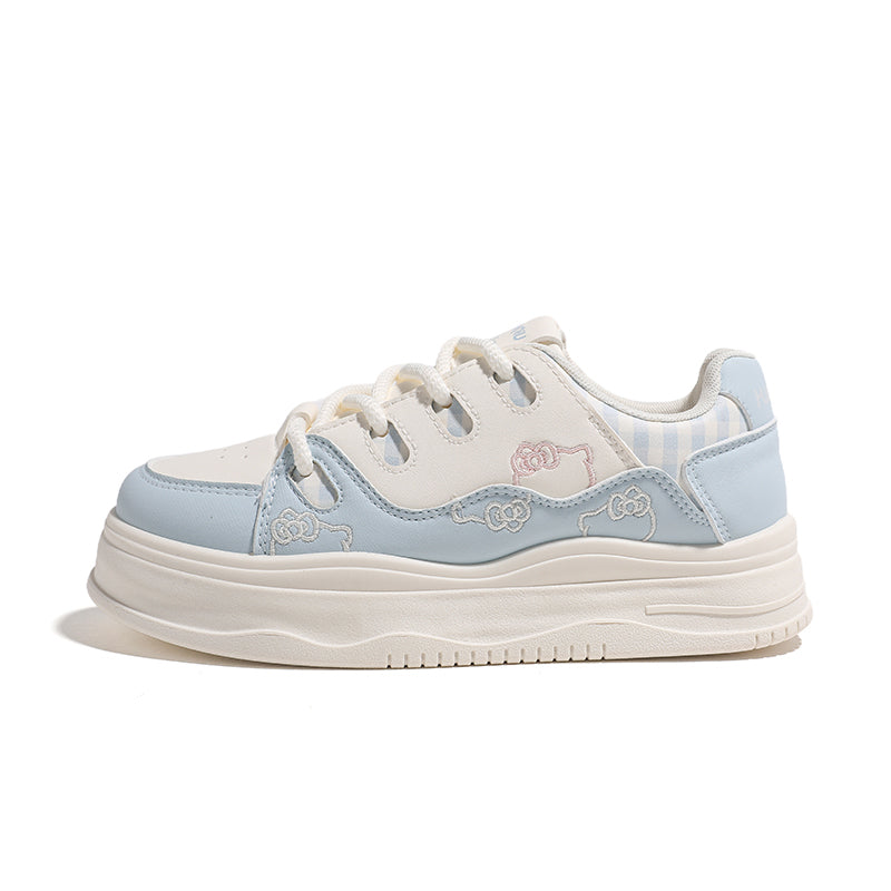 Kids' Embroidered Cloud Platform Sneakers Cute Low-Top Casual Shoes for Everyday Play