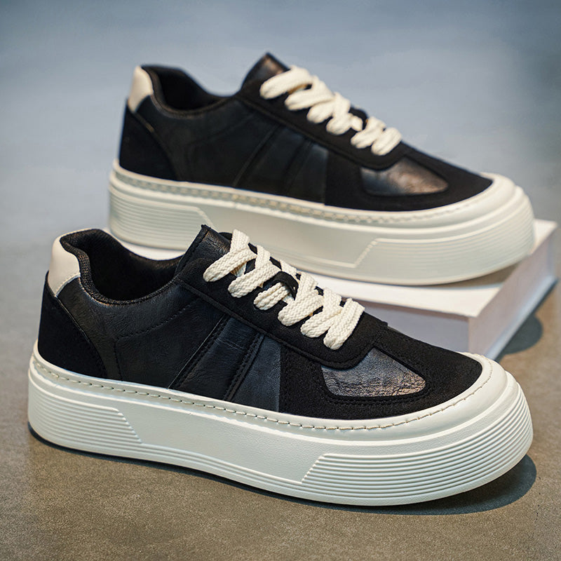 Men’s & Women’s Casual Platform Sneakers – Classic Leather Low-Top Everyday Shoes.Minimal Design • Comfortable Fit • Daily Street Style