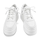 Women’s Minimal Platform Sneakers – Thick Sole White Casual Shoes Clean design. Elevated comfort.  Your everyday white sneakers — upgraded.
