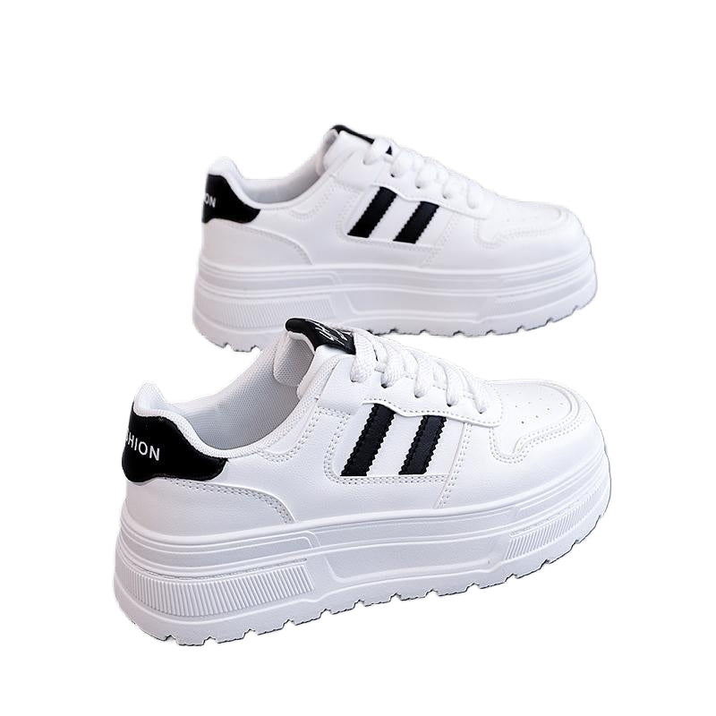 Classic White Platform Sneakers – Comfortable Thick Sole Casual Shoes  Simple. Clean. Comf Your go-to sneakers for every day.ortable.