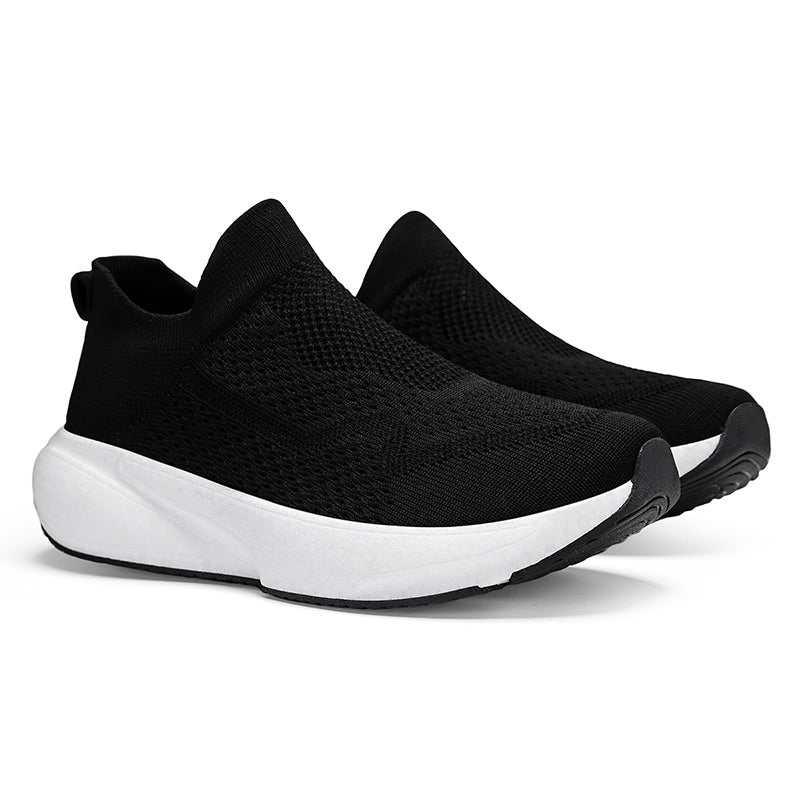 Men & Women Lightweight Knit Slip-On Sneakers – Breathable Walking Shoes with Cushioned Sole