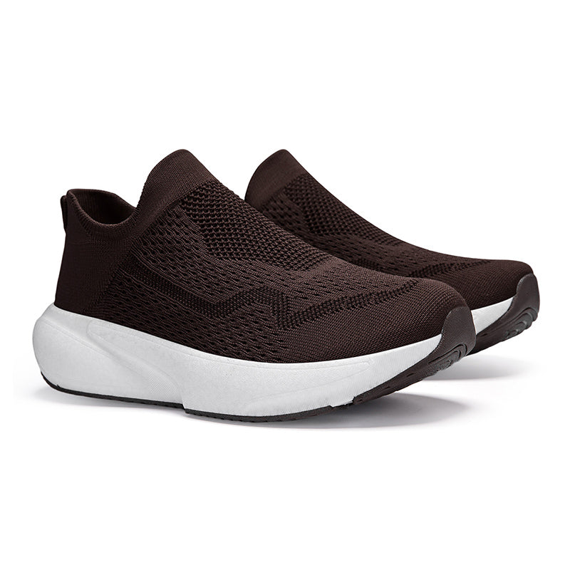 Men & Women Lightweight Knit Slip-On Sneakers – Breathable Walking Shoes with Cushioned Sole
