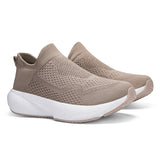 Men & Women Lightweight Knit Slip-On Sneakers – Breathable Walking Shoes with Cushioned Sole