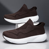 Men & Women Lightweight Knit Slip-On Sneakers – Breathable Walking Shoes with Cushioned Sole
