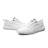 Perforated Leather Low-Top Sneakers Casual Breathable Daily Shoes for Men