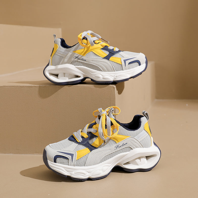 Unisex Lightweight Breathable Running Shoes with Velcro Strap – Cushioned Everyday Athletic Sneakers