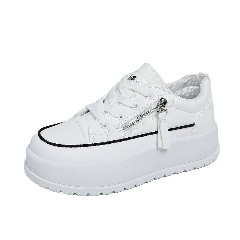 Men’s & Women’s Platform Casual Sneakers with Side Zipper – Lightweight Cushioned Daily Shoes