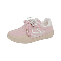 Women’s Casual Platform Sneakers – Soft Suede Lace-Up Comfort Shoes for Daily Wear