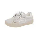 Women’s Casual Platform Sneakers – Soft Suede Lace-Up Comfort Shoes for Daily Wear